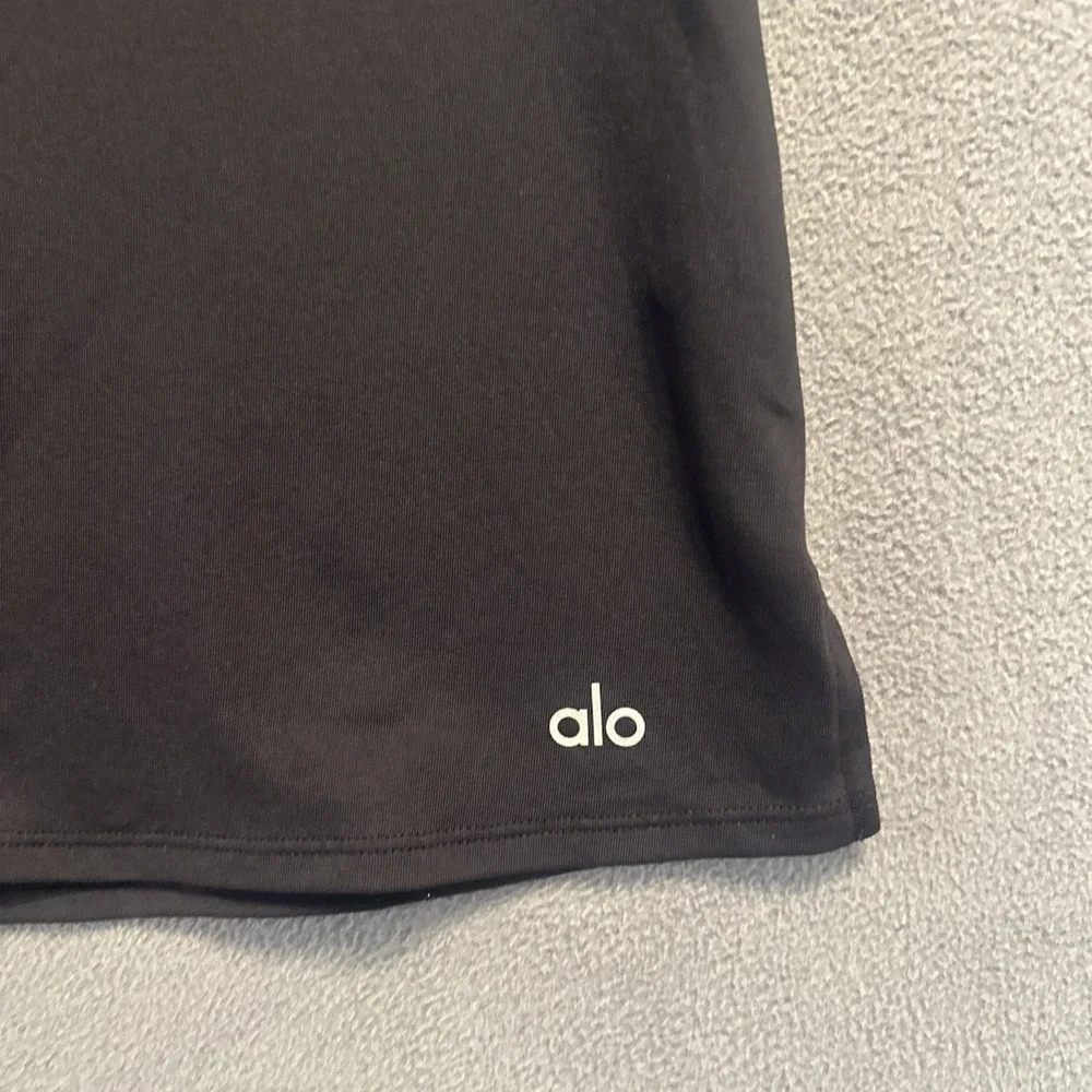Alo Yoga Charmed Tennis Dress Sleeveless Collared Size S Black Golf Pickleball